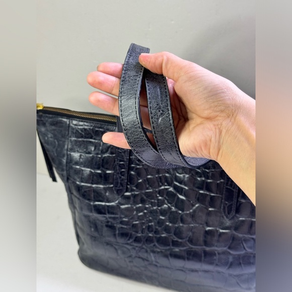 Fossil Sydney Croc Embossed Leather Shopper Tote Bag - Picture 2 of 15